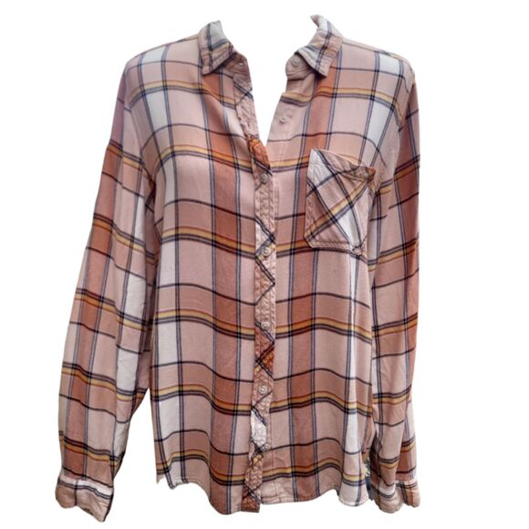 UPCYCLED Flannel with "Pumpkin" Embroidered Patch | XL - Picture 2 of 6